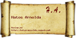 Hatos Arnolda névjegykártya